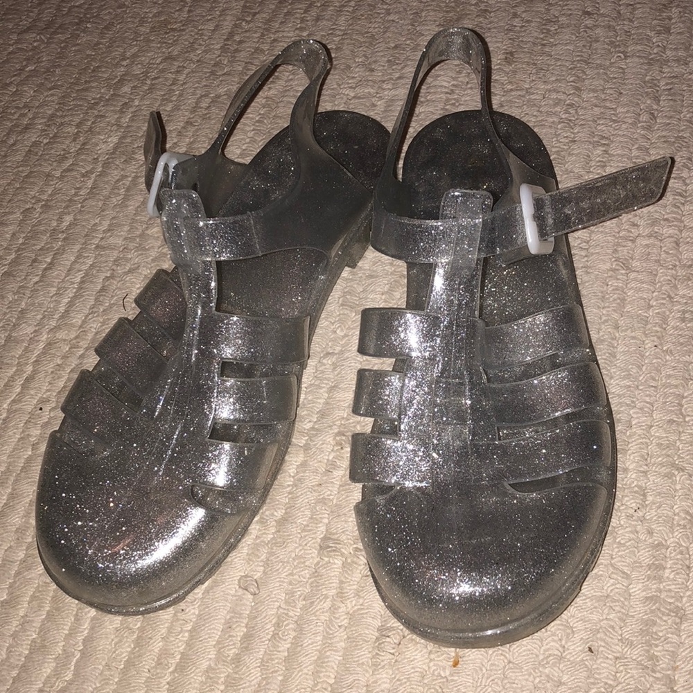 Glitter jelly shoes